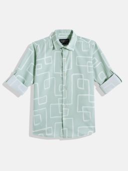 CHARCHIT - Boys Full Sleeves Printed Casual Shirt - Green