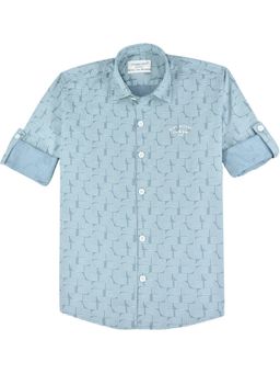 CHARCHIT - Boys Full Sleeves Printed Shirt - Blue