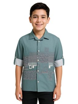 CHARCHIT - Boys Full Sleeves Printed Shirt - Blue