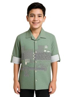 CHARCHIT - Boys Full Sleeves Printed Shirt - Green
