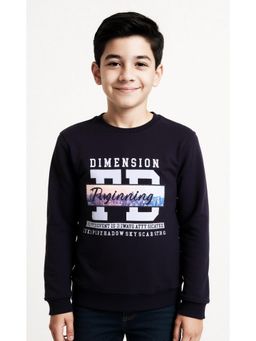 CAVIO - Boys Regular Fit Graphic Print Full Sleeve Sweatshirt - Black