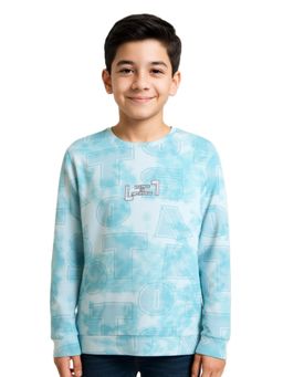 CAVIO - Boys Full Sleeves Tie & Dye Round Neck Sweatshirt - Green
