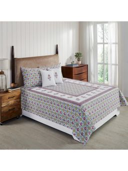 RATAN JAIPUR - Eva Jaal Multi Color Hand Block Printed Cotton Bedcover