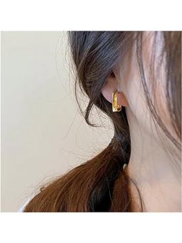 Salty - Gold Shine Square Hoop Hugging Earrings