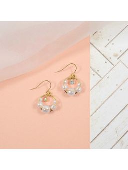 Salty - Double Ring Pearl Small Drop Earrings