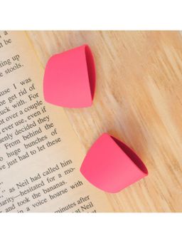 Salty - Pastel Pink Folded Hoop Earrings