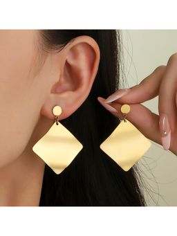 Salty - Textured Square Gold Earring