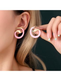 Salty - Pink Spiral Luxury Gold Earring