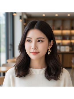 Salty - Golden Bow Whisper Stud Earrings