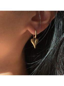 Salty - Golden Heart Hoop Earrings