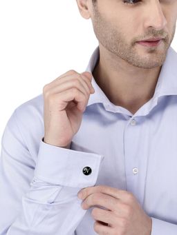 Yellow Chimes - Black & Silver-Toned Alphabet Statement Cufflink