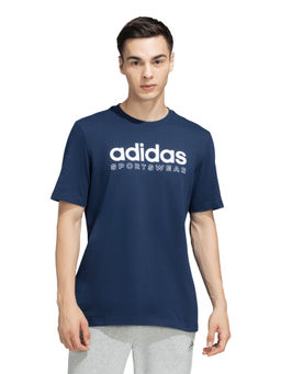 adidas - M LIN GRFX TEE Men Blue Sports T-Shirt