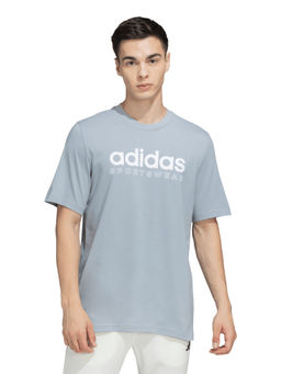 adidas - M Lin Grfx Tee Men Grey Sports T-Shirt