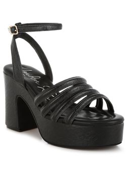London Rag - Black Strappy High Platform Sandals