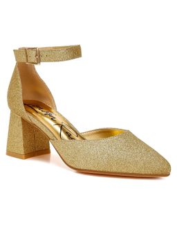 London Rag - Gold Glitter Block Heel Sandals