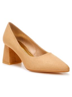 London Rag - Beige Block Heel Pumps