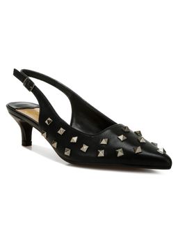 London Rag - Black Stud Embellished Kitten Heel Mules