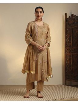 Sarvaa by Kriti - Green Kanak Embroidered Kurta and Pant