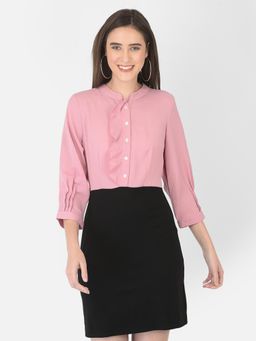 Latin Quarters - Pink Three Fourth Sleeves Solid Dress