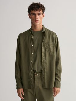 GANT - Men Regular Solid Green Shirt