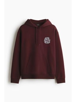 H&M - Men Red Loose Fit Printed Hoodie
