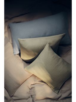 H&M - Green Cotton Muslin Pillowcase