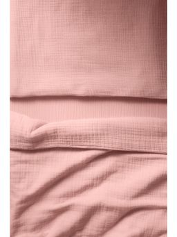 H&M - Pink Muslin Cot Duvet Cover Set