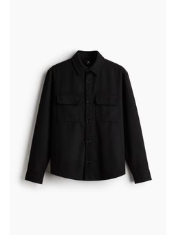 H&M - Men Black Regular Fit Felted Overshirt