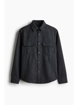 H&M - Men Grey Regular Fit Felted Overshirt