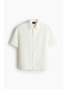 H&M - Men White Regular Fit Short-Sleeved Jersey Shirt