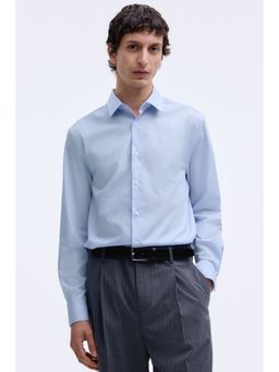 H&M - Men Blue Regular Fit Easy-Iron Shirt