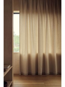 H&M - Beige 1-Pack Wide Boucle Curtain Length