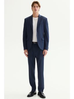 H&M - Men Blue Slim Fit Suit Trousers