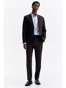 H&M - Men Brown Slim Fit Suit Trousers
