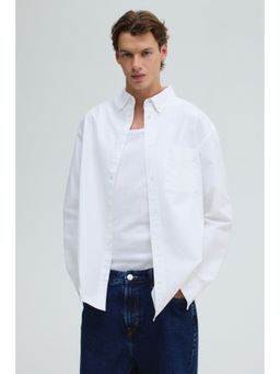 H&M - Men White Regular Fit Oxford Shirt