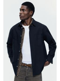 H&M - Men Black Regular Fit Oxford Shirt