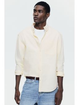 H&M - Men Yellow Regular Fit Oxford Shirt