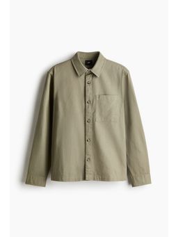 H&M - Men Green Regular Fit Cotton Twill Overshirt
