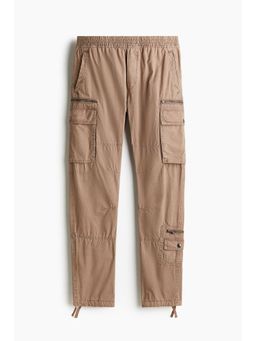 H&M - Men Beige Regular Fit Twill Cargo Trousers