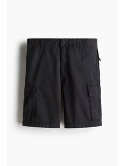H&M - Men Black Relaxed Fit Cargo Shorts