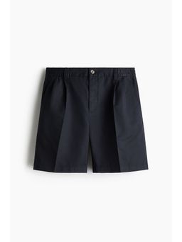 H&M - Men Blue Regular Fit Crease-Leg Shorts