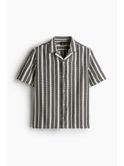 H&M - Men Blue Regular Fit Textu Resort Shirt
