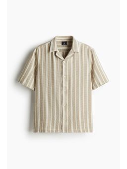H&M - Men Beige Regular Fit Textu Resort Shirt
