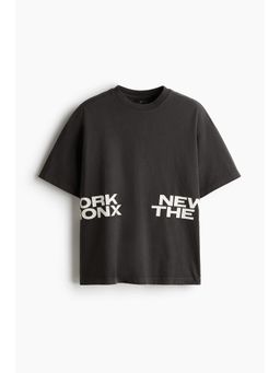 H&M - Men Grey Loose Fit Washed T-Shirt