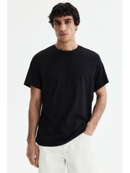 H&M - Men Black Regular Fit Round-Neck T-Shirt