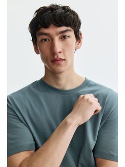 H&M - Men Turquoise Regular Fit T-Shirt