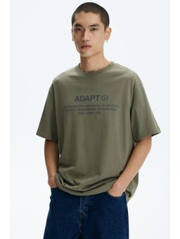 H&M - Men Green Loose Fit Printed T-Shirt