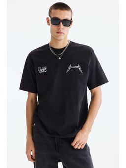 H&M - Men Black Loose Fit T-Shirt