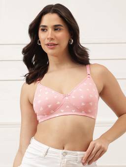 Clovia - Women Cotton Printed Non-Padded Non-Wired Full-Coverage T-shirt Bra