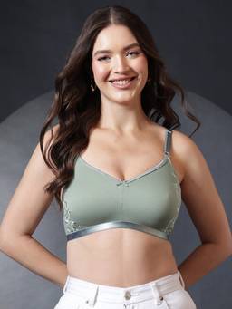 Clovia - Women Cotton Padded Non-Wired Spacer-Cup Full-Figure Bra